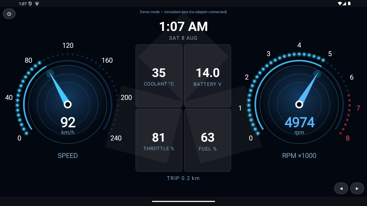 RGB OBD HUD Blue gauge design