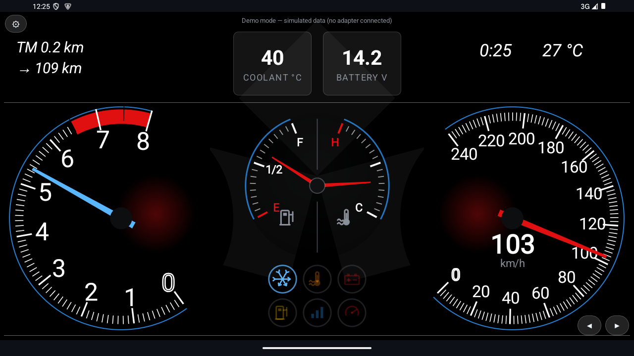 RGB OBD Sport Mono gauge design