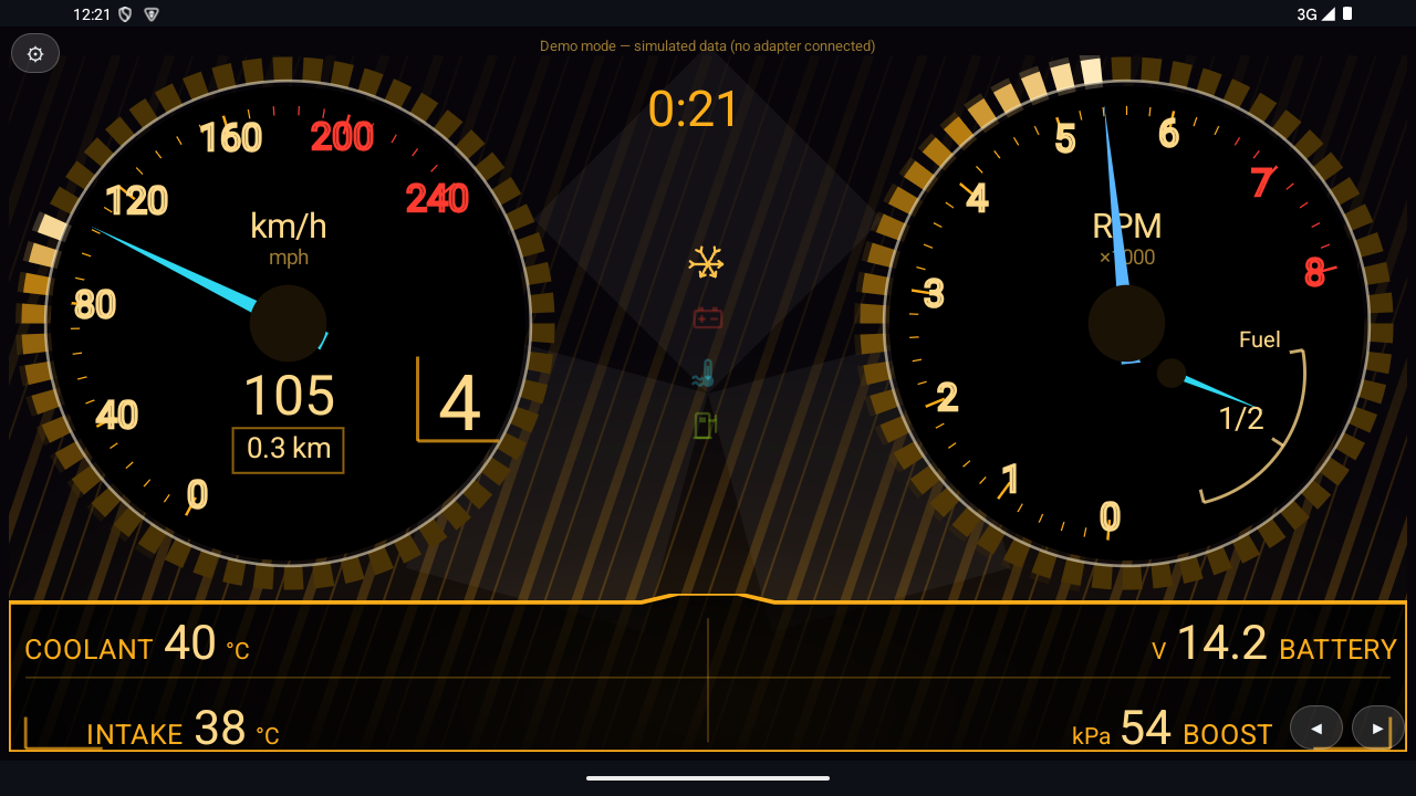 RGB OBD Vector Amber gauge design